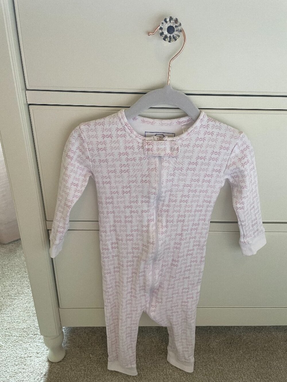 Lila and Hayes Baby Girl Pink Sand Crab Beach Pajamas Size 12-18M